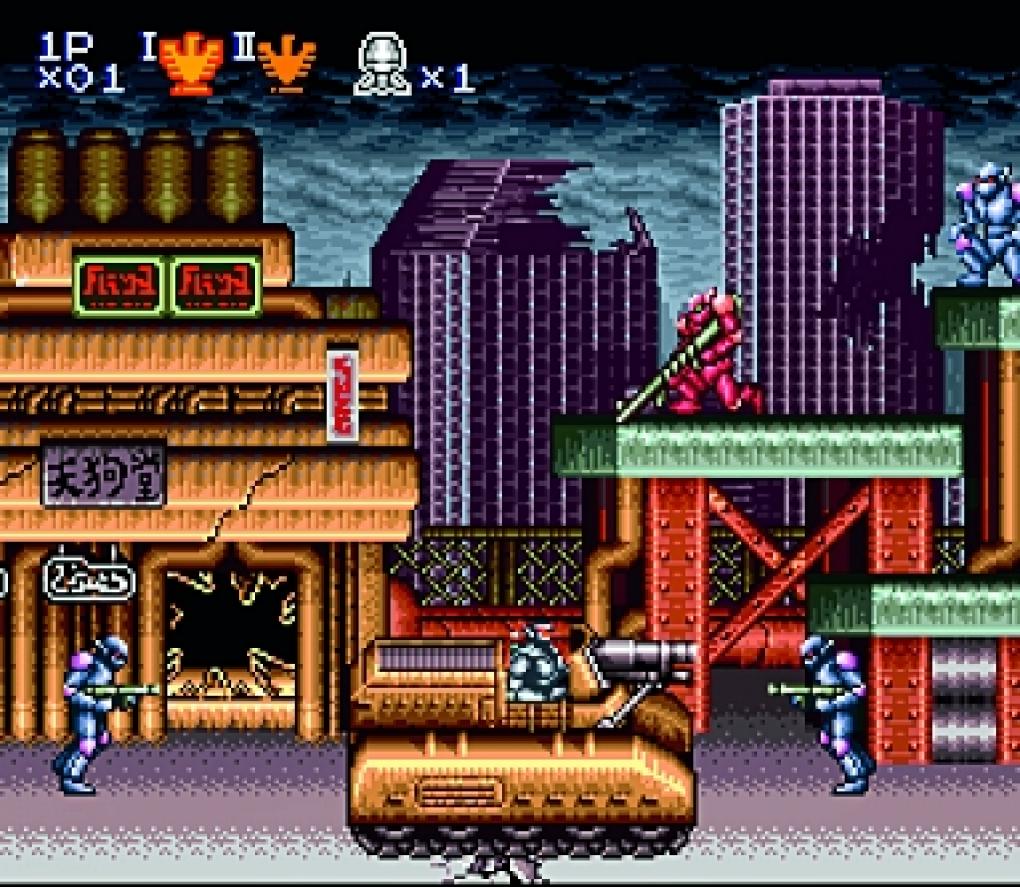 Super Probotector: Alien Rebels (1992)
Wenn ihr nur ein Action-Spiel für das SNES kaufen möchtet, nehmt ihr Super Probotector oder Contra 3, wie es im Ausland heißt! Sie werden in Anbetracht der fantastischen Ballereinlagen nicht enttäuscht! Trotz diverser Vorgänger und Nachfolger halten viele Spieler diesen Teil für den besten der Serie. Gerade mit zwei Spielern gleichzeitig ist der Kampf von Endgegner zu Endgegner ein Fest. Nur die Draufsicht-Levels hätte sich Konami schenken können.