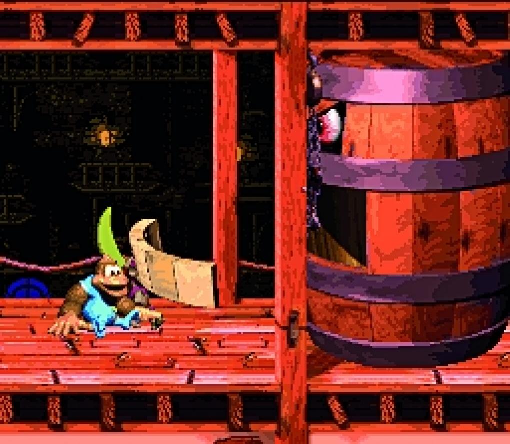 Donkey Kong Country 3: Dixie Kong’s Double Trouble (1996)
Im Dezember 1996 schloss Rare seine Country-Trilogie ab. Das gewisse Extra: 3D-Charaktere und Render-Grafik. Die berechnete Rare nämlich an leistungs­starken Workstations vor. Doch Donkey Kong Country sieht für damalige Verhältnisse nicht nur toll aus, es spielt sich auch so. In Teil 3 hüpft ihr mit den Affen Dixie und Kiddy Kong durch den Urwald und sammeln Bananen und Münzen.
