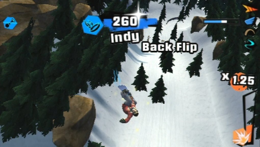 Shaun White Snowboarding für PSP - Von oben herab: Große Sprünge schreien geradezu nach 
unglaublich spektakulären Trick-Combos fürs Punktekonto. (BILD: play³)