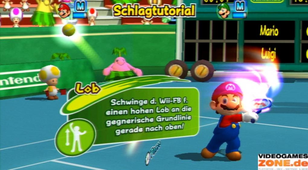 Mario Power Tennis (NPC) - EINSTIEG … leicht gemacht! Das Schlagtutorial könnt ihr vor jeder Partie aktivieren. Ihr solltet es euch ansehen!