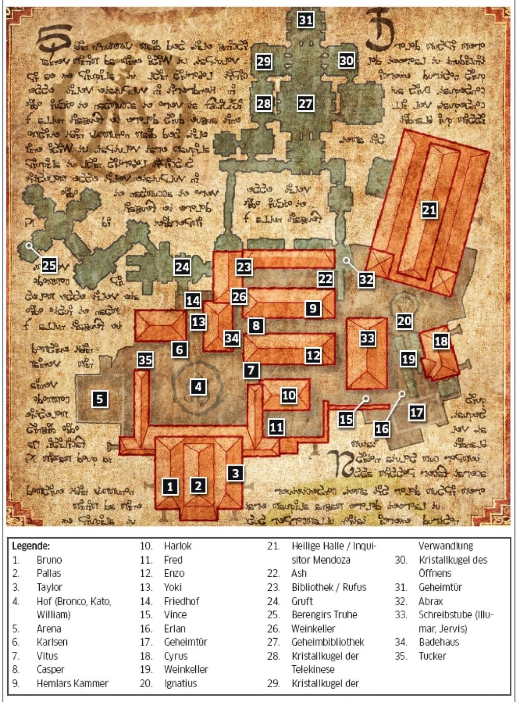 Die Übersichtskarte der Vulkanfestung (Inquisition).