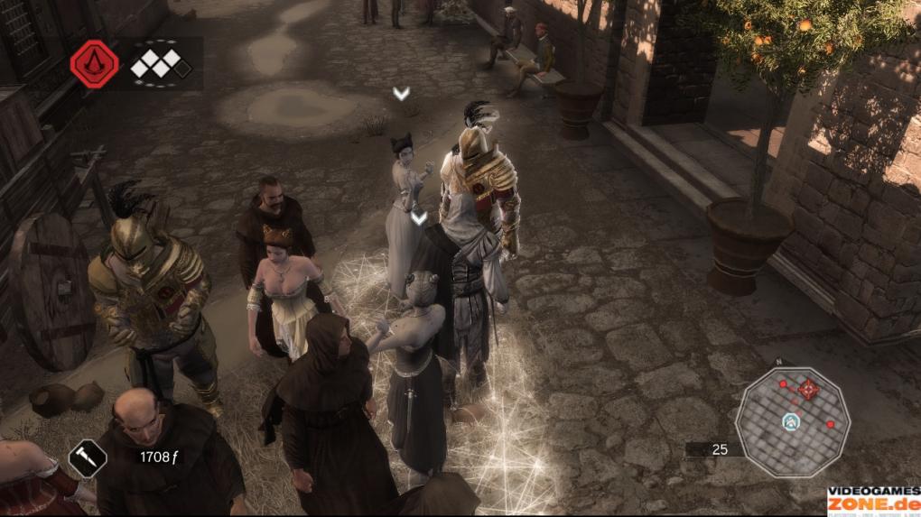 Konkubinen bezirzen gegen Bezahlung Wächter, die Ezio den Weg versperren. Zudem ist der Assassine zwischen ihnen für Feinde unsichtbar.