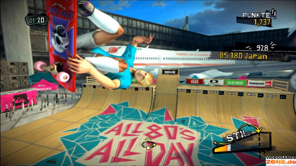 Up and away: Bei den Airs in der Halfpipe fällt am deutlichsten auf, dass gezielte Tricks meist reine Glückssache sind.