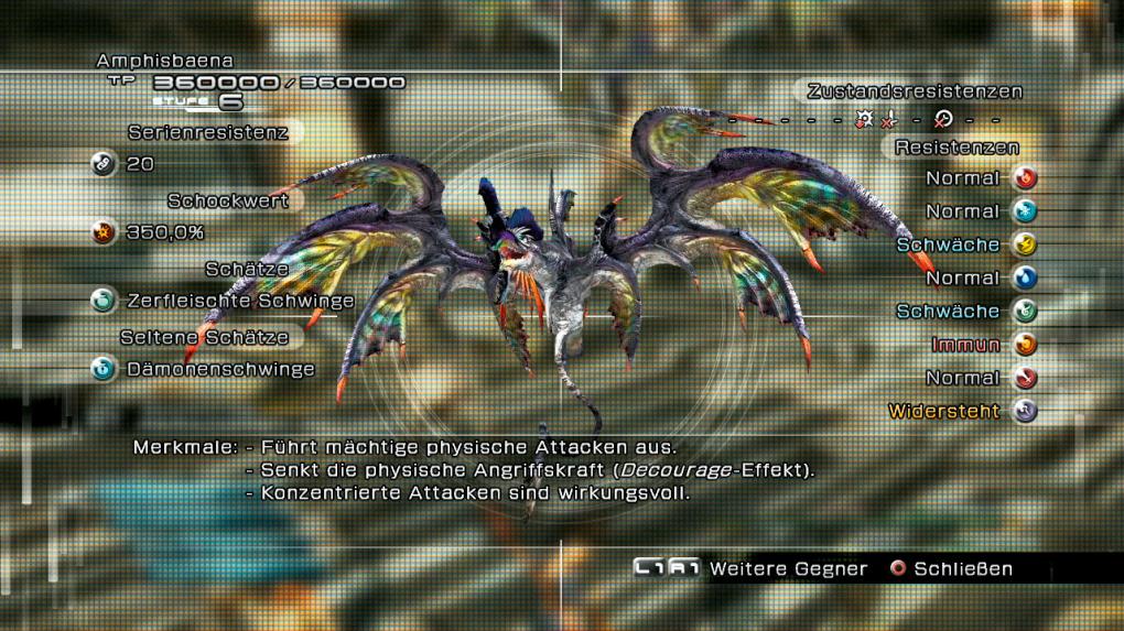Der wesentlich buntere Drachen unterscheidet sich kaum vom Svarog. Sein Spuckspeichel senkt euren Angriff und seine Fressen-Attacke ist absolut identisch mit der des Svarog. Das heißt natürlich auch hier äußerste Vorsicht davor. Sabotiert ihr ihn, lassen sich noch besser Kettenboni sammeln und im Schock steht er dann schnell vor dem Aus. 
- Stärken: Hohe magische Resistenz, erdimmun, viele HP 
- Schwächen: Blitz und windempfindlich 