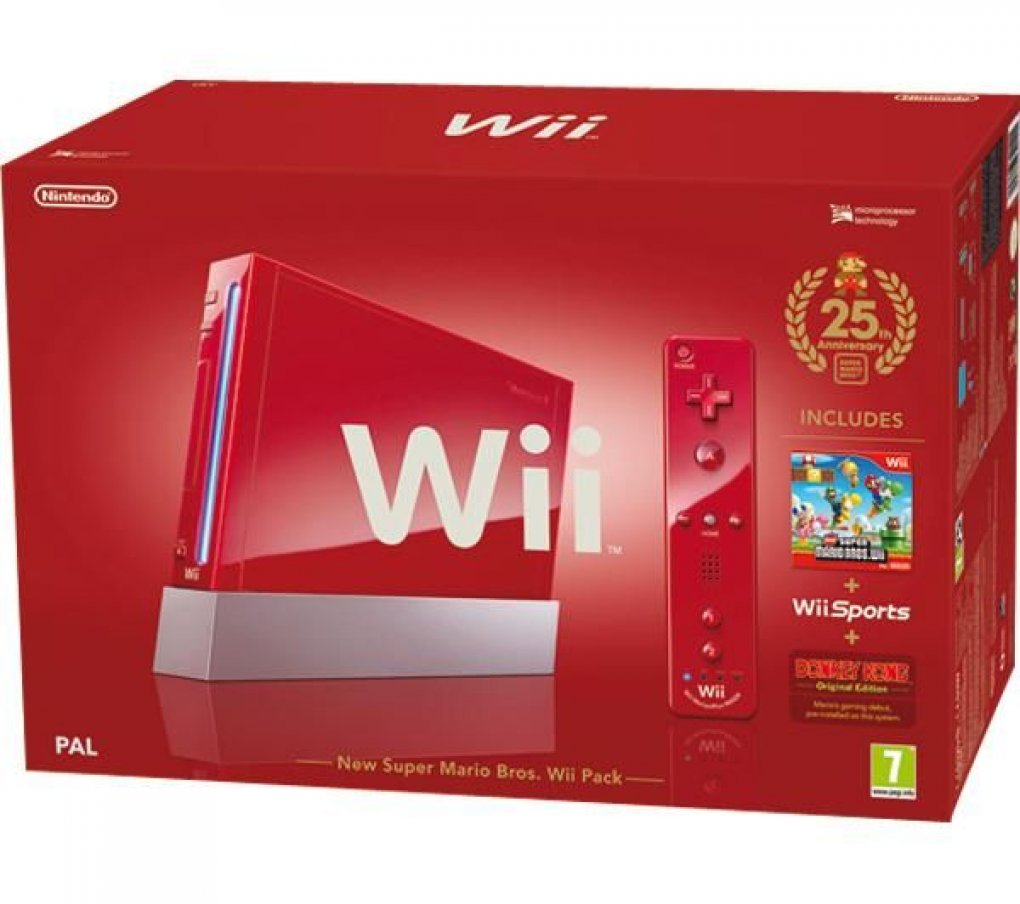 Wii in rot zum Super Mario Bros. Jubliäum - Das ideale Weihnachtsgeschenk