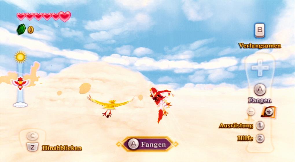 Link fliegt. 