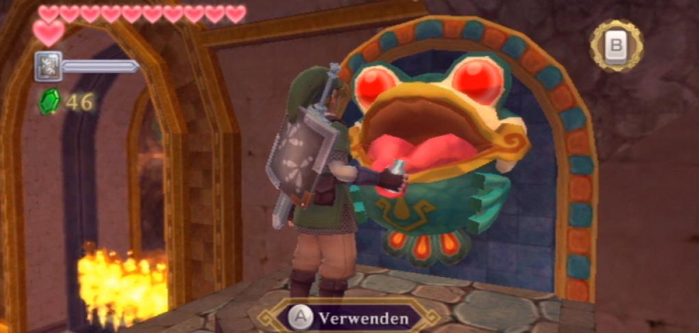 Link nutzt das Froschmaul.