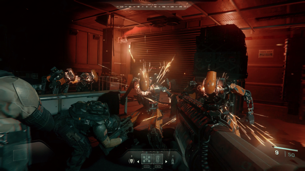 In der Kampagne von Call of Duty: Infinite Warfare kämpfen wir nicht nur gegen menschliche Gegner, auch Roboter mischen in den kurzweiligen Gefechten mit.
