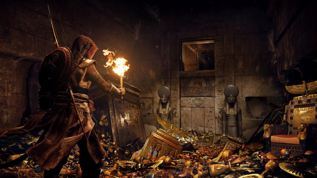 In Assassin's Creed Origins erkundet ihr Grabkammern - wohl inklusive knackiger Rätsel und fieser Fallen.