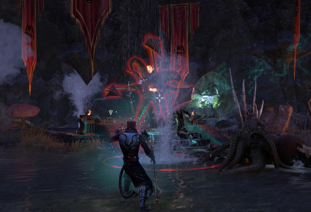 TESO: Morrowind - Aus roten Flächen solltet ihr stets sofort rauslaufen.