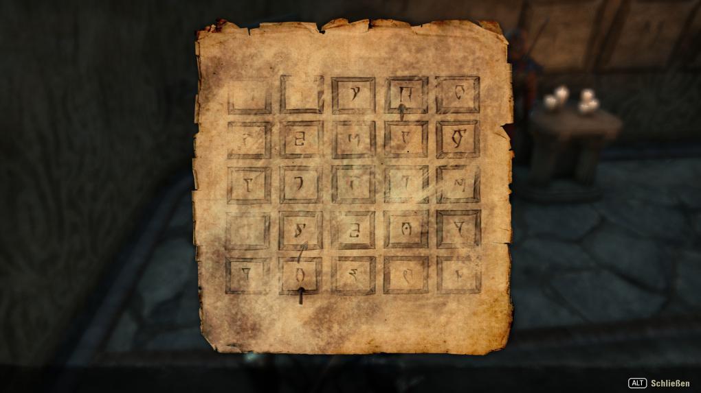 TESO: Morrowind: Widrigkeiten der Ahnen - Dieser Zettel verrät den Startpunkt des Bodenplatten-Rätsels.