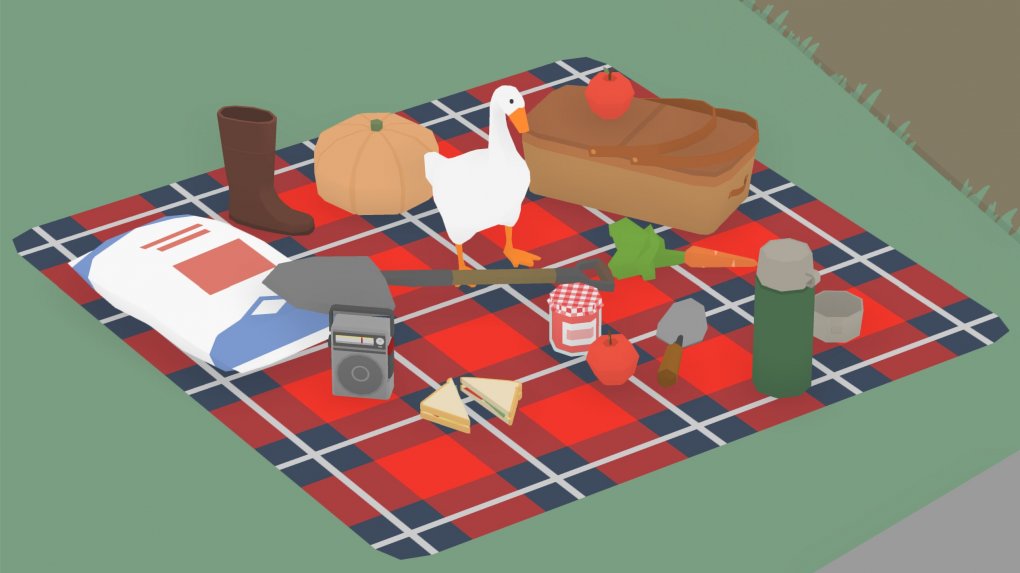 Die Gans auf einer Picknickdecke