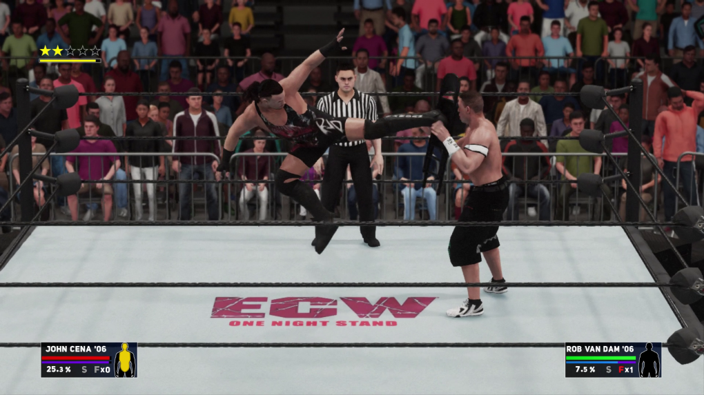 2K bleibt der DLC-Manie treu. Vorerst erhalten nur Vorbesteller Kurt Angle und nur Käufer der Special Edition den 2006er-John-Cena sowie Rob van Dam und Batista.