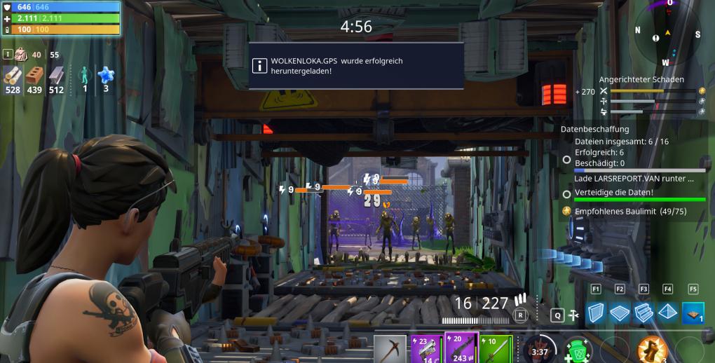 Tipps für Fortnite: Rette die Welt -&nbsp;Zwingt die Hüllen durch eine mit Fallen gespickte Engstelle und euch können nur noch Smasher und ähnlich brachiale Feinde gefährlich werden.