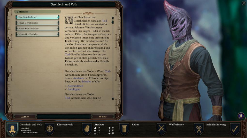 <strong>Pillars of Eternity 2: Deadfire </strong>im Test -&nbsp;Mal eben in Pillars of Eternity 2 reinschnuppern? Das könnt ihr vergessen! Bereits die Charaktererstellung kann euch locker 'ne Stunde beschäftigen.