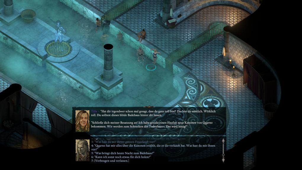 <strong>Pillars of Eternity 2: Deadfire </strong>im Test -&nbsp;Unzählige Dialoge erwarten euch. Oft könnt ihr im Gespräch sogar Kämpfe vermeiden oder das Schicksal der Bewohner beeinflussen.