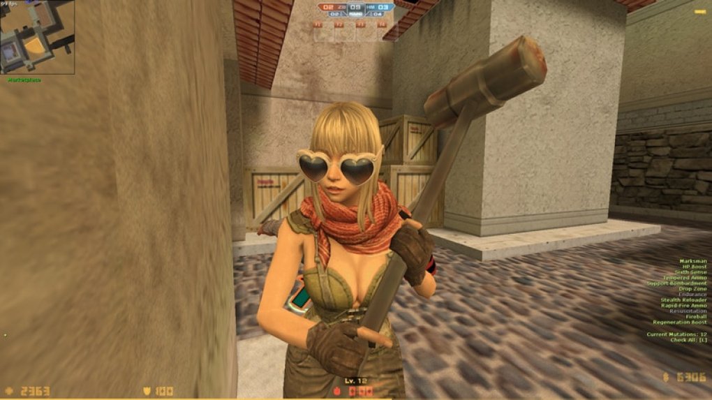 Luftige Outfits sind im vorrangig für den asiatischen Markt entwickelten Counter-Strike: Online keine Seltenheit. Gleiches gilt für voluminöse Vorschlaghämmer, deren Hauptzweck darin besteht, Untote zu plätten. (1)