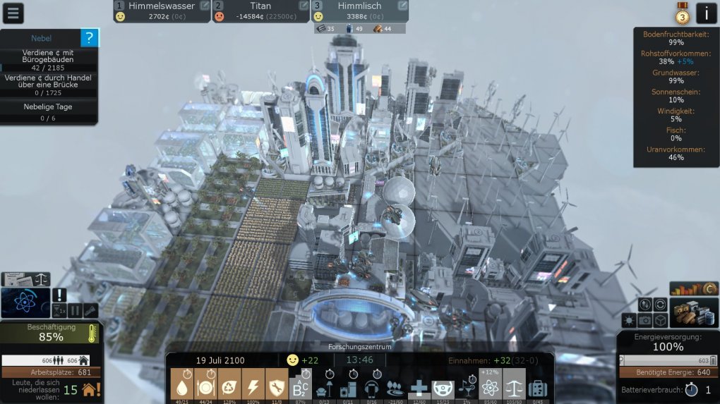 Cliff Empire im Test: Über den Wolken muss dem Bauen wohl Grenzen gesetzt sein