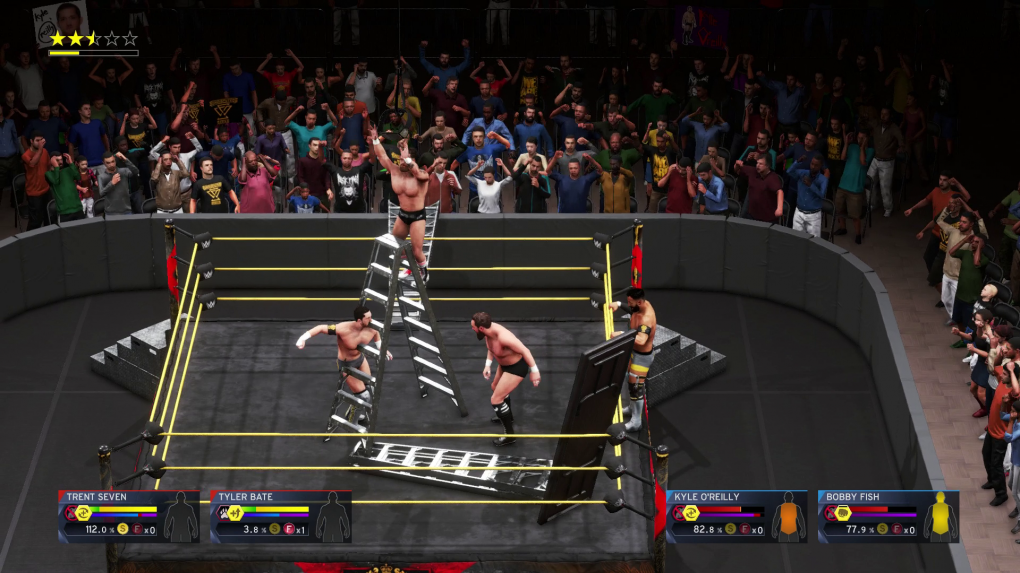 Der Spielspaß leidet unter zahlreichen Bugs und Glitches. Man achte hier mal auf Kyle O'Reilly in der Leiter.