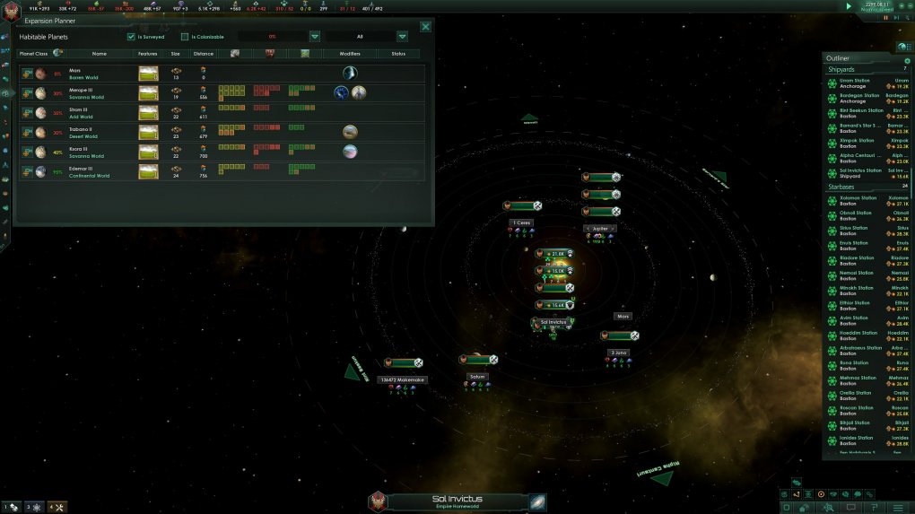 Sehr Backend-intensive Spiele wie Stellaris lassen den Spieler hauptsächlich auf Tabellen und farbige Flecken starren. Die Visualisierung von Kämpfen lockert das Ganze auf. <br> &nbsp; (1)
