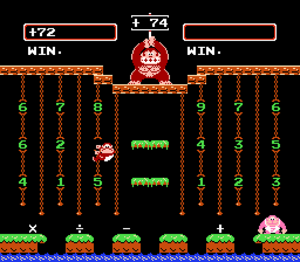 Screenshot: Donkey Kong Jr. Math