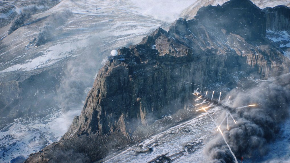 Der Felsvorsprung erinnert entfernt an die Karte Damavand Peak aus Battlefield 3. Auch hier wird man die Klippe nach unten springen können.&nbsp;
