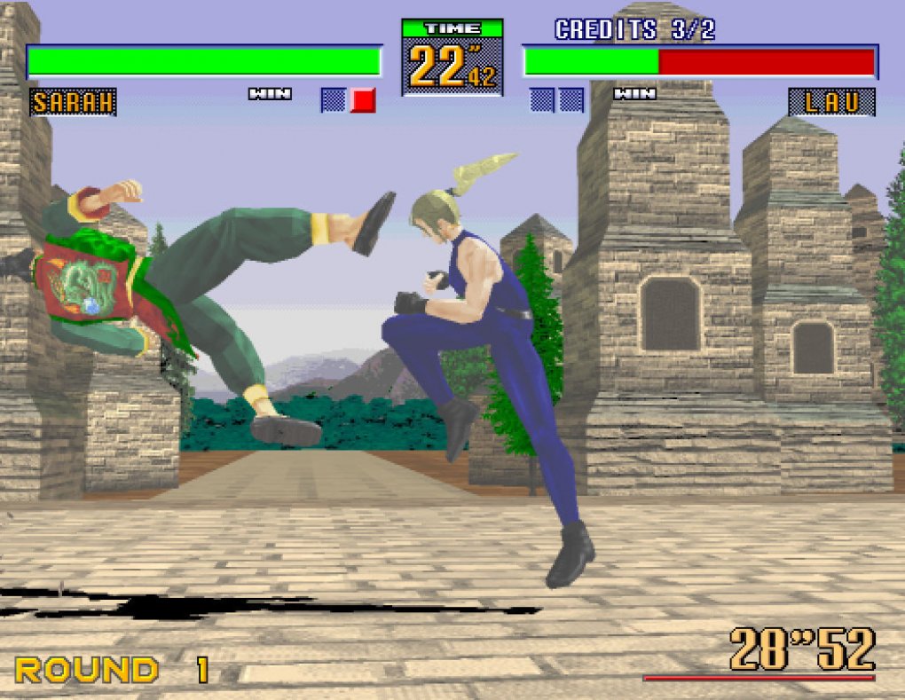 In Virtua Fighter 2 können Spielhallenbesucher im November 1994 erstmals elf komplett texturierte 3D-Charaktere bestaunen. Die Bildrate wird im Vergleich zum ersten Teil auf 60 Bilder pro Sekunde verdoppelt, und auch die Auflösung von 708x480 Pixeln ist damals State of the Art.