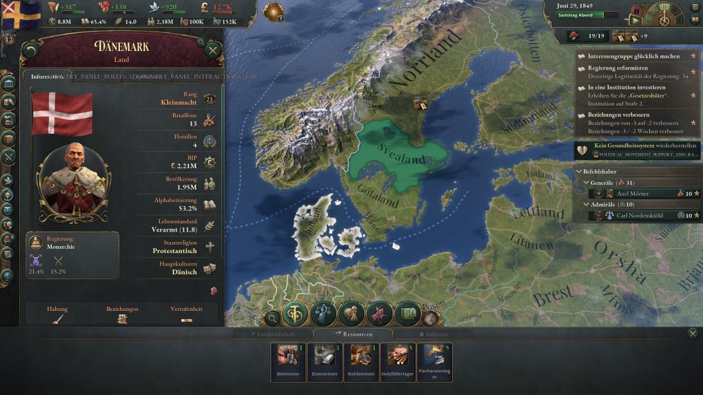 Das Spiel liefert auf Kommando Informationen über die einzelnen Nationen: Etwa über deren Regierungssystem, das Bruttoinlandsprodukt oder auch deren militärische Stärke.