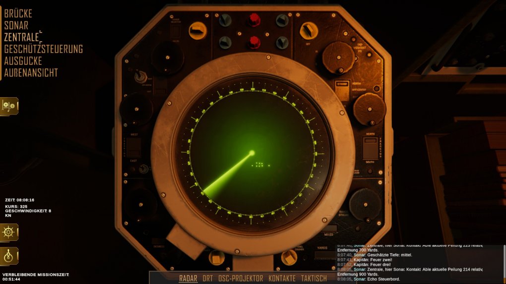 Das Radar ist schlägt normalerweise zuerst an, da es für Überwasser-Kontakte gedacht ist.&nbsp;