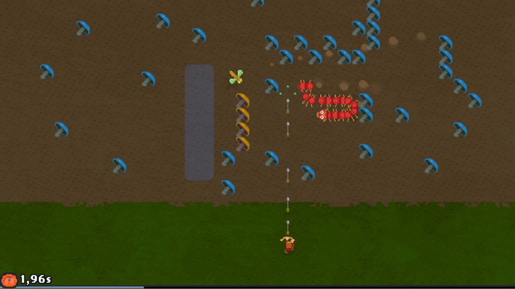 So sieht die Pilzwelt des Shoot ’em ups Millipede in der Atari-Mania-Version aus.