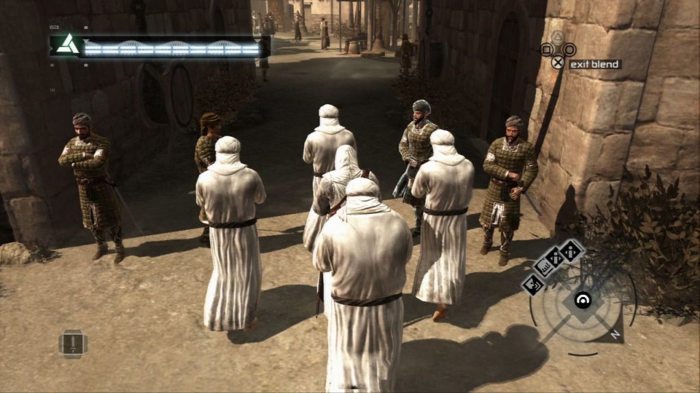 „Social Stealth“ war ein interessanter Ansatz und passte ausgezeichnet zu den Assassinen. Inmitten der Mönche schleicht sich Altaïr in die Stadt.&nbsp;
