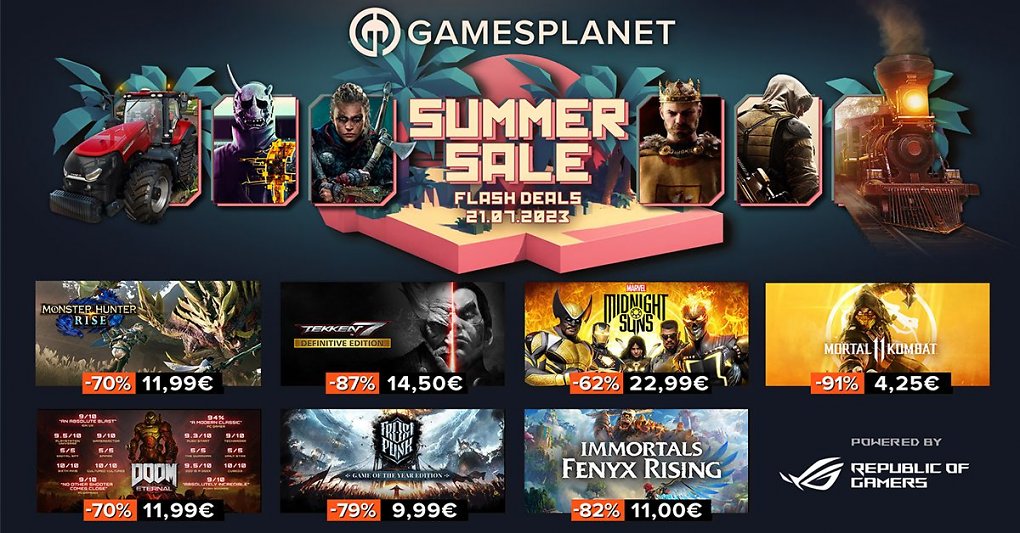 Tolle PC-Spiele zu Superpreisen: Gamesplanet Summer Sale 2023