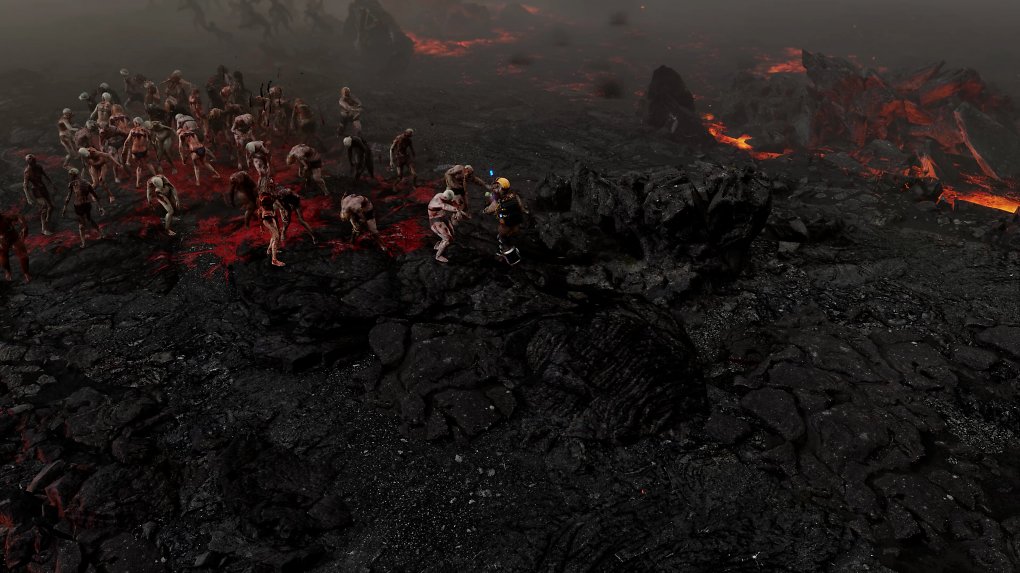 Spieler wird von einer Horde Zombies angegriffen