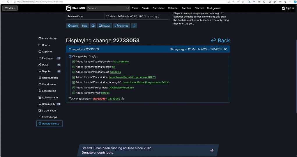 Aufstellung vom Steam-Backend bei Doom Eternal