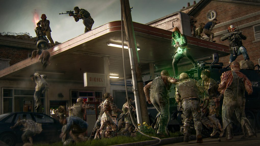Spieler kämpfen gegen Zombies