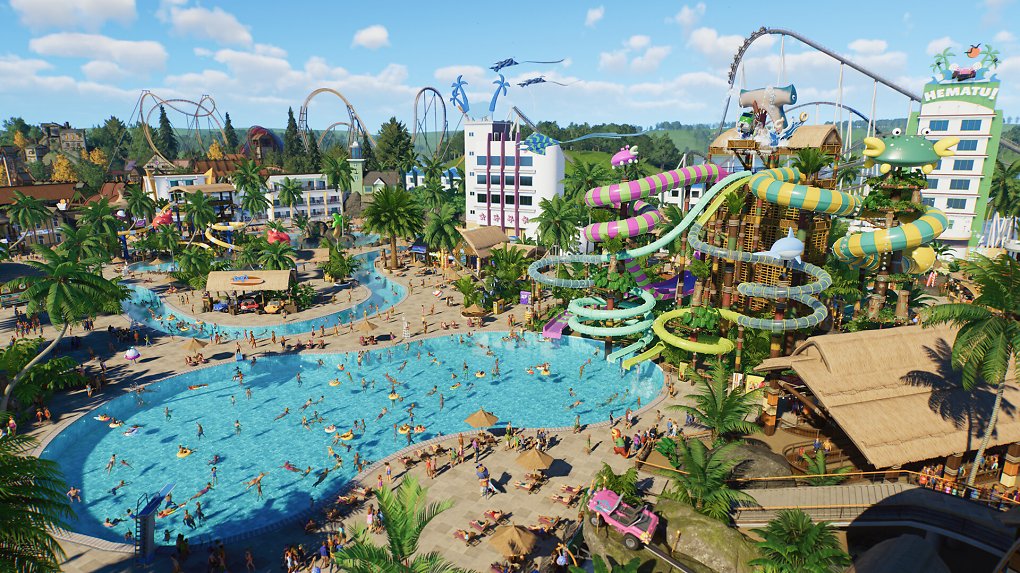 Pool mit Park rundherum