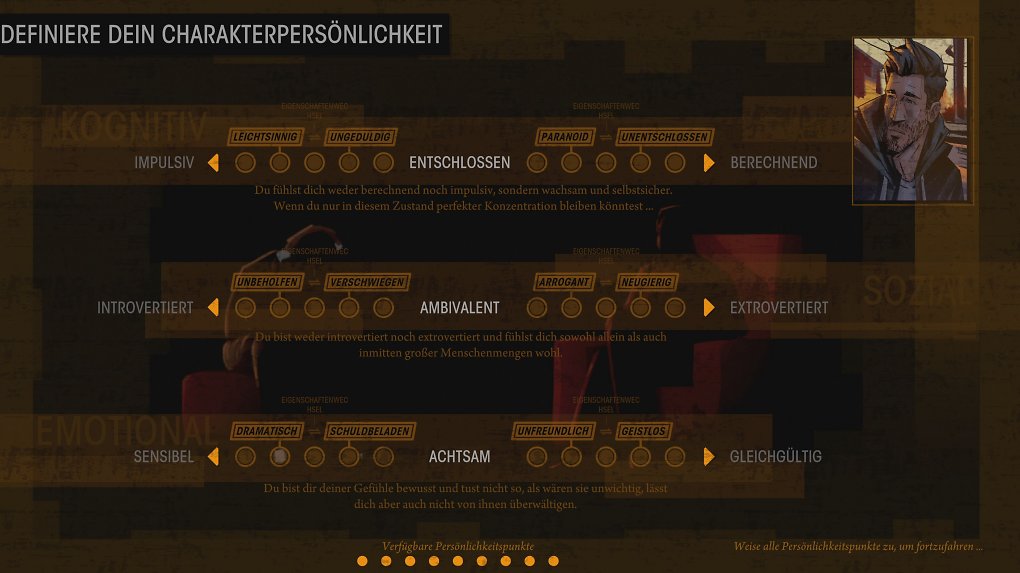 Der Persönlichkeitsscreen von Rue Valley.