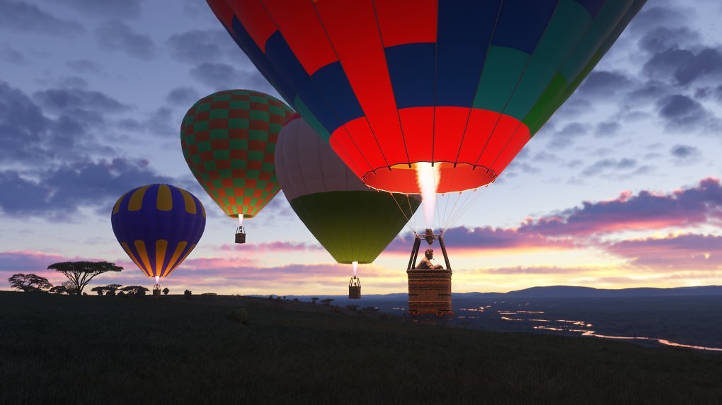 Heißluftballons in der Luft