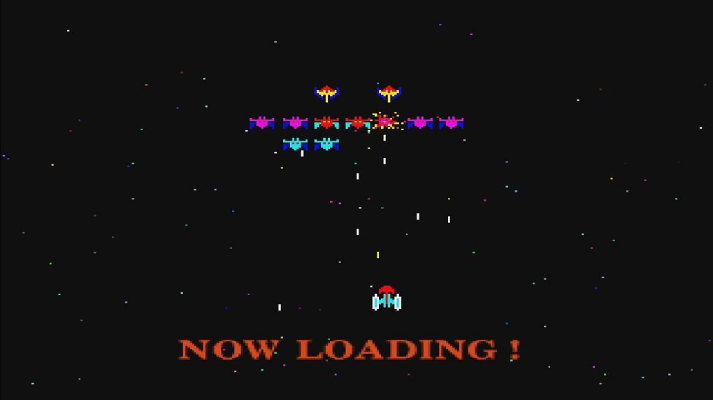 Galaxian als Ladebildschirm für Ridge Racer.