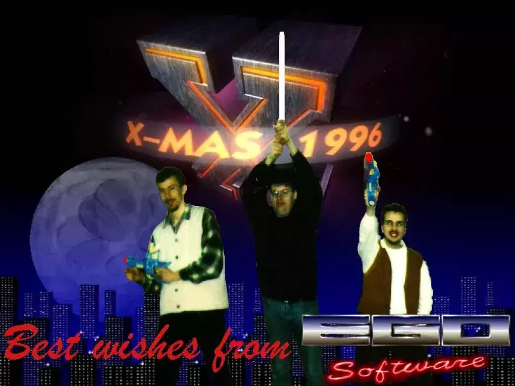 Eine Weihnachtskarte von Egosoft von 1996