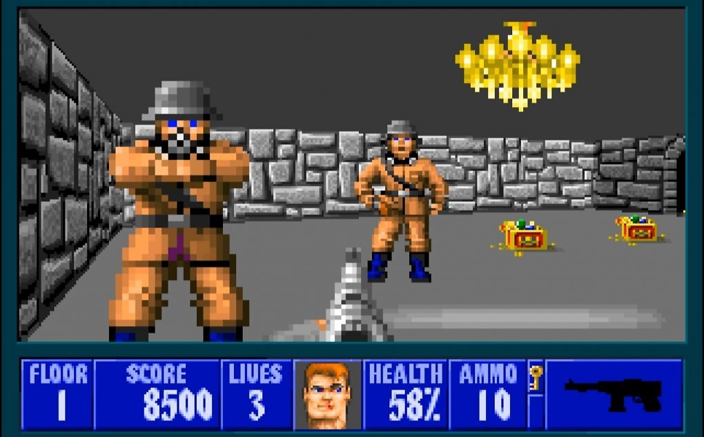 Brutal und kontrovers: Der Anti-Nazi-Shooter Wolfenstein 3D spaltet die Gemüter, verkauft sich aber hervorragend.