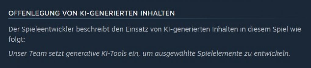 KI-Hinweis auf der Steam-Seite zu Black Ops 6.