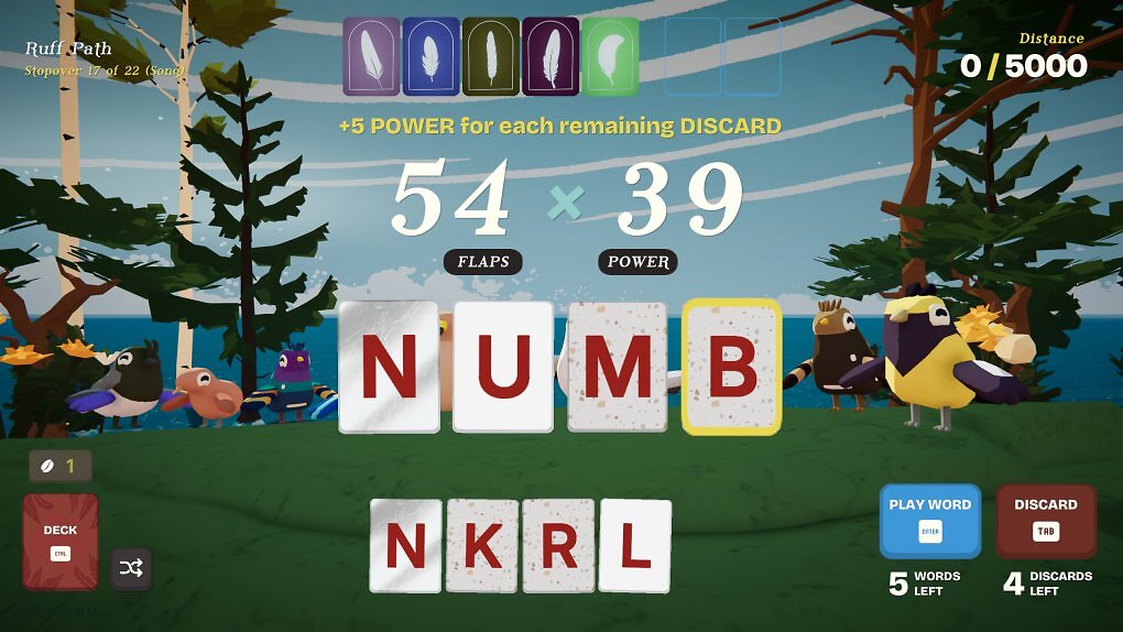 Ein Worträtsel bei dem das Wort "numb" gelegt ist.