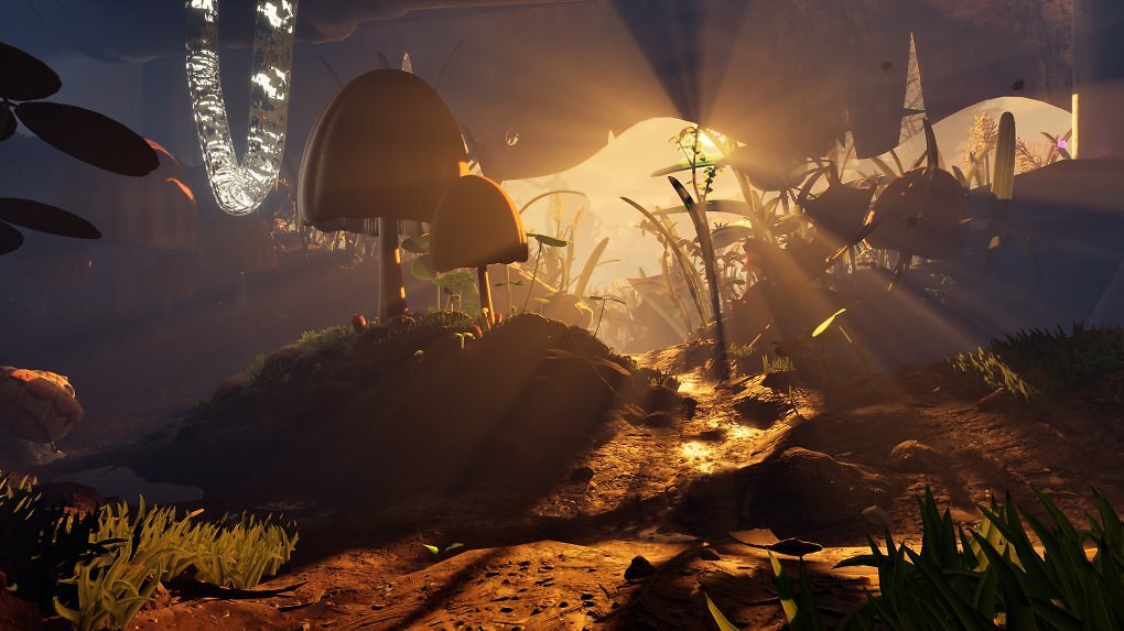 Tag- und Nachtwechsel sehen dank spektakulärer Licht- und Schatteneffekte nicht nur toll aus, sie haben auch Einfluss auf das Gameplay. Nachts werden fast alle Krabbler aggressiv und greifen uns mit rot leuchtenden Augen an.