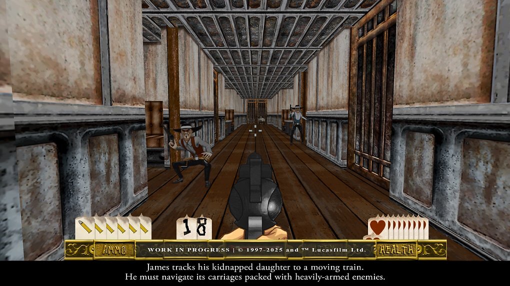 Einer der cooleren Level spielt auf und in einem fahrenden Zug.