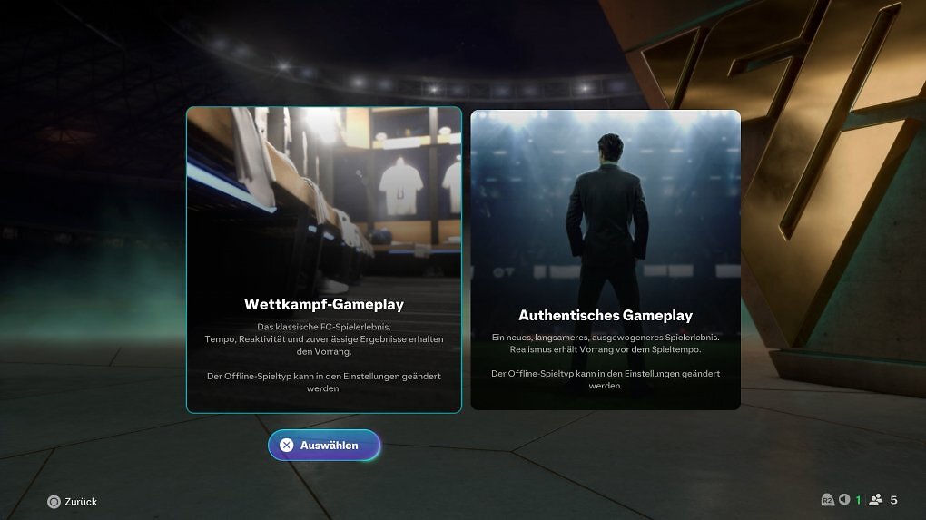 Direkt zu Beginn werden wir nach unserem Spielstil gefragt: Authentisch oder Competitive?