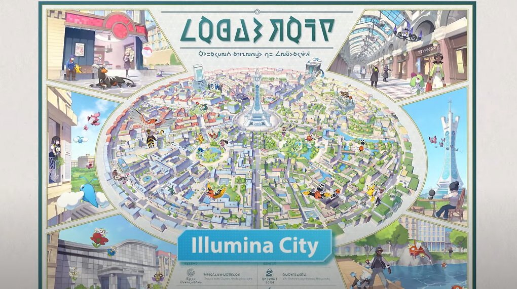Illumina City im Überblick. Das ist die Karte der Kalos-Hauptstadt.
