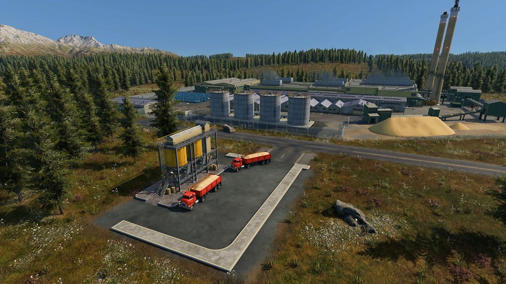 Dieses LKW-Terminal hat sich auf Schüttgut spezialisiert. Dazu passend wir es von speziellen Schüttgut-Lastwagen angefahren.