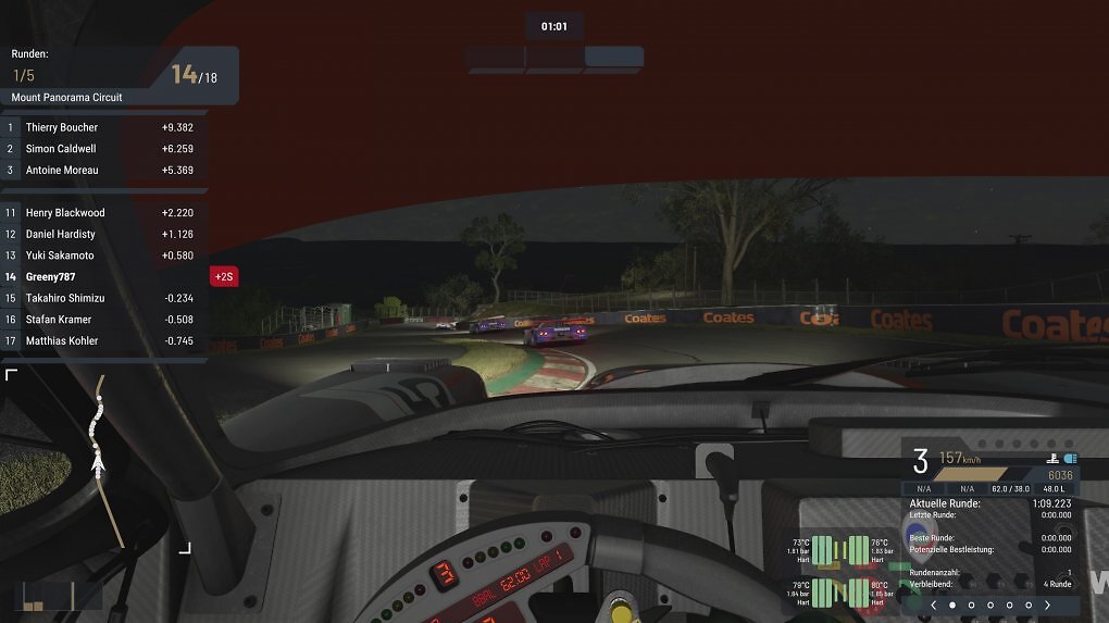 In Project Motor Racing gibt's auch variable Bedingungen. Wir können sowohl vom Tag in die Nacht als auch vom Sonnenschein in den nächsten Regenschauer fahren.