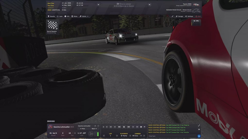 Wie erstklassig die Fahrphysik in iRacing funktioniert, erkennt man unter anderem an bestimmten Replay-Kameras.